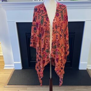 Easel Los Angeles Floral Boho Open-Front Duster Kimono – Size Small